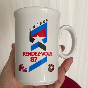 Rare Vintage 1987 White Québec Rendez-Vous 87 Coffee Mug 10oz
